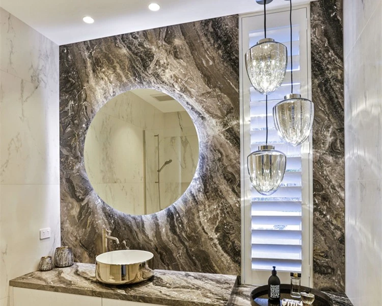 Arabescato Orobico Gold Marble bathroom wall 