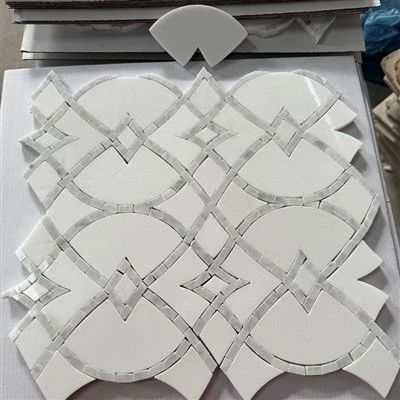 Mużajk tal-Waterjet Irħam abjad